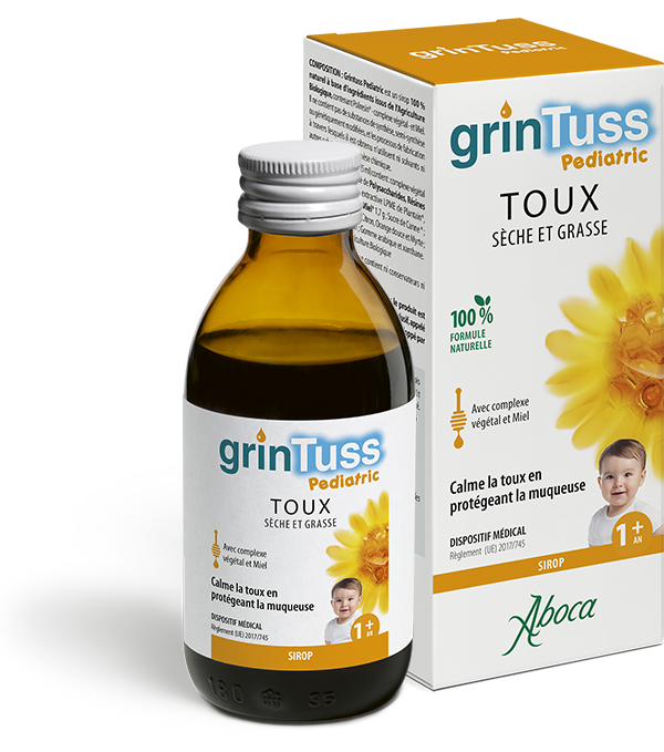 GRINTUSS sirop adulte 128 g contre la toux sèche ou grasse.